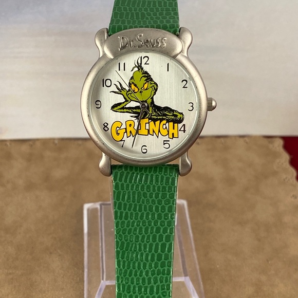 Dr. Seuss Grinch Watch Green Strap Brushed Silver - Picture 6 of 11